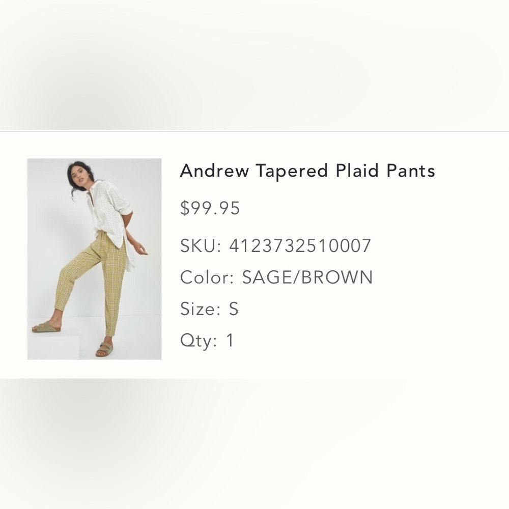 Anthropologie Yellow Plaid Tailored Pants - Picture 6 of 6